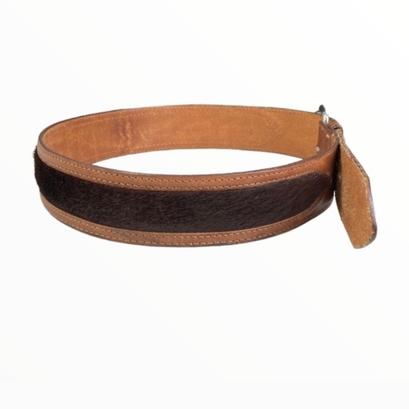 ESPRIT Caramel Brown Faux Leather Faux Calf-Hair Adjustable Silver Buckle Belt main image 15